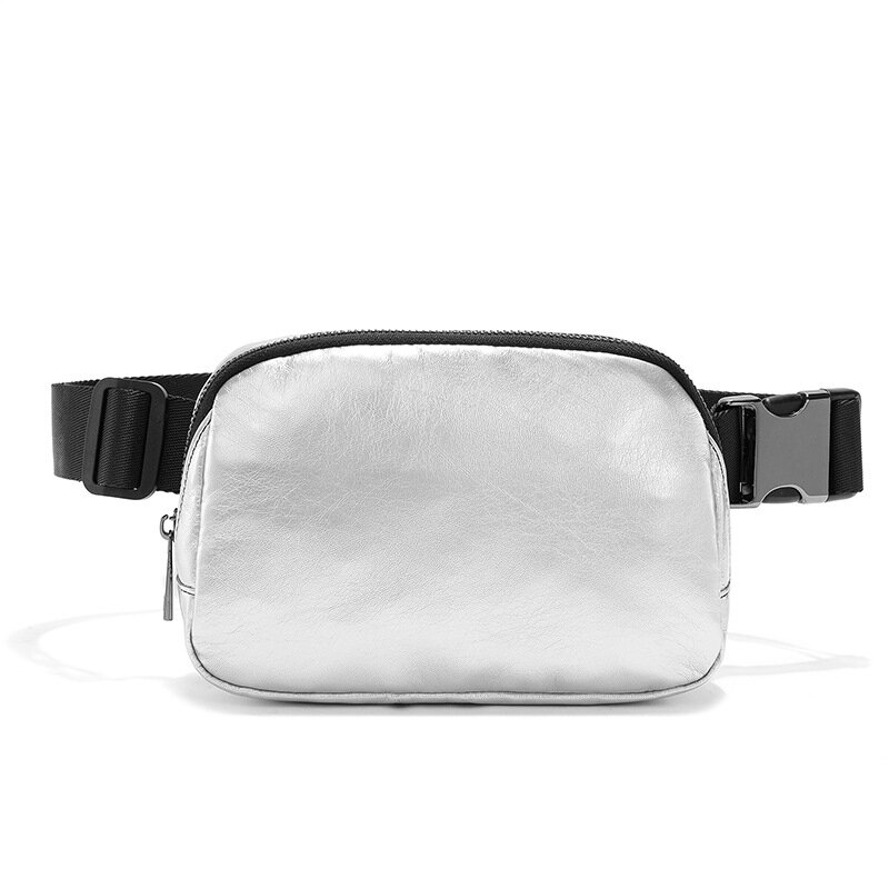 Leather Men's And Women's Universal Waist Bag Adjustable Cross Body Chest Bag Outdoor Sports Waist Bag Running Walking Waist Bag