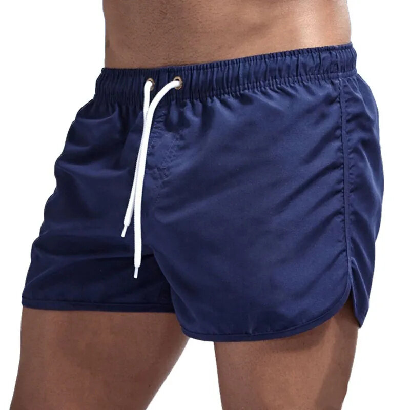 Мужские плавательные шорты, дышащий купальник с карманами на шнурке, подходит для летних пляжей