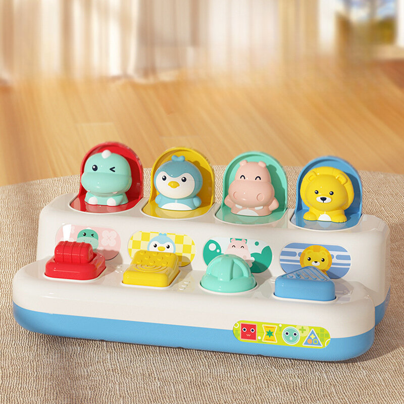 Baby Pop Up Toy Montesorri Fine Motor Skill Training Press Pull Click Animal Car Button giocattoli educativi per 13 24 mesi Infant
