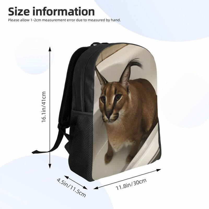กระเป๋าเป้สะพายหลังน่ารักสำหรับผู้หญิงกระเป๋าหนังสือผู้ชายแฟชั่นสำหรับกระเป๋าแมว Caracal ตลกโรงเรียนวิทยาลัยกำหนดเองได้