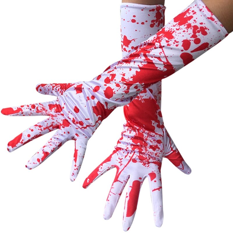 Pair of Blood Splattered Gloves Blood Stained Bloody Glove Halloween Gory Adults Drop shipping