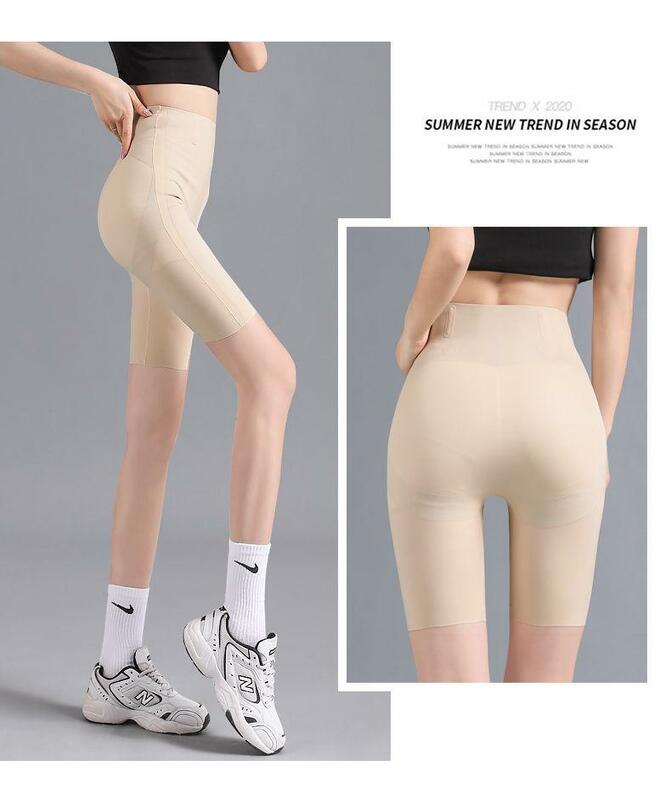 Flarixa-pantalones cortos de seguridad de cintura alta para mujer, bragas sin costuras de seda de hielo, Bóxer transpirable, pantalones cortos de ciclismo