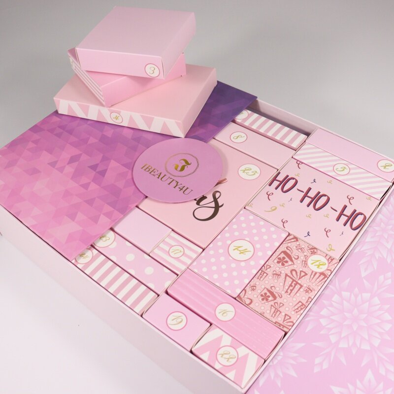 Maßge schneiderte Produkt Phantasie Kosmetik Advents kalender Geschenk Schönheits kalender Verpackung mit Doppeltür