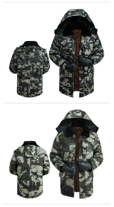 厚手のベルベットジャケット,ミッドレングスコットン,パッド入りジャケット,暖かくて耐摩耗性,屋外作業迷彩,防寒着,冬