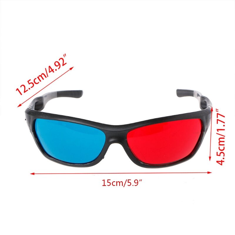 Красно-синие 3D-очки/голубые анаглифические 3D-очки в простом стиле, наборы для игр с 3D-фильмами для различного просмотра, на