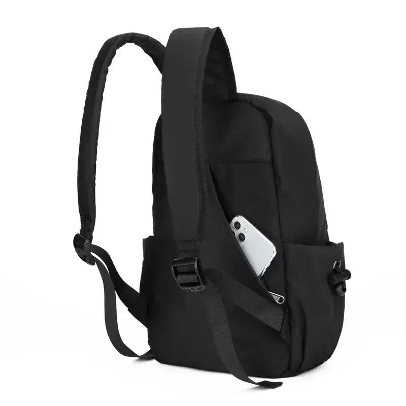 Pequena bolsa de ombro preto para homem, mochila de moda, bolsa esportiva, designer de lona, impermeável, 2023