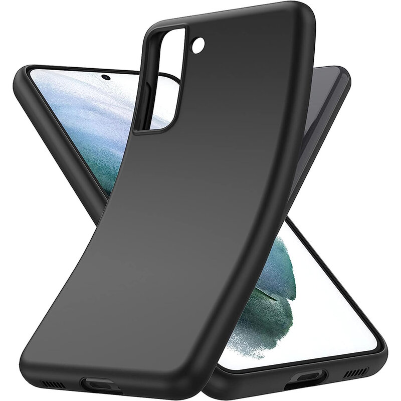 Роскошный Черный матовый Силиконовый мягкий чехол для Samsung Galaxy S23 S22 S21 S20 FE Note 20 Ultra S9 S8 10 Plus S 9 8 Ультратонкий чехол