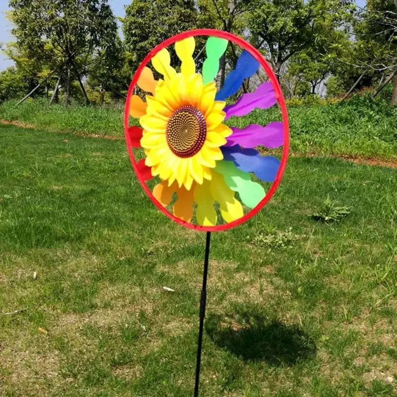 10 stücke Sonnenblume Windmühle wirbelnden Wind Spinner Haushof Garten Dekor kinetischen Wind Spinner Kinder Fan Windräder Kinder Kinder Spielzeug