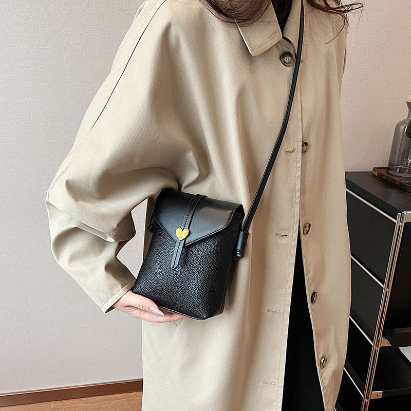 Tas selempang bahu Mini untuk wanita, tas kurir kecil gaya Korea tas ponsel tas selempang