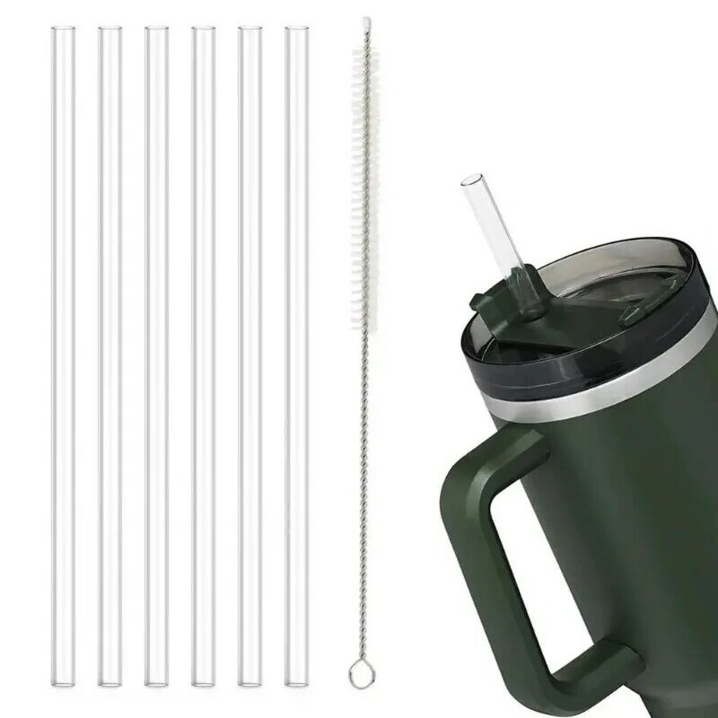 Diameter 1cm Vacuum Cup Straws and Cleaning Brush 40oz Insulated Travel Cup Replace Straw Reusable 31cm Length