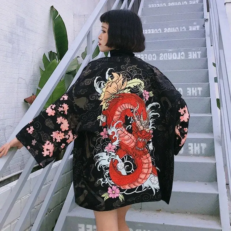 여성 일본 유카타 기모노 가디건 셔츠, 일본 전통 기모노 하오리, 아시아 의류