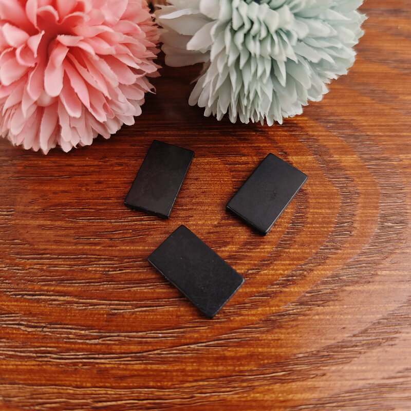 CHENYISHI Shungite Phone Stickers Natural Black Square Round Mini Shungite Plates Stones Enhances Energy Healing Crystals