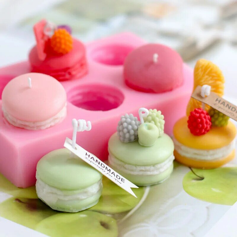 3D Macaron Silicone Mold DIY Pudding Dessert Donut Jelly Cake Baking Decor Fondant Candy Soap Polymer Clay Candle Crafting Mould