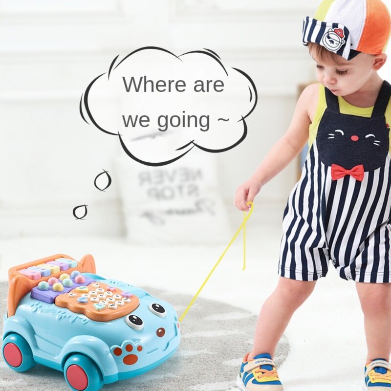 Развивающая игрушка для детей, музыкальный автомобиль, телефон в форме автобуса, мультяшная детская игрушка для телефона, искусственная детская игрушка