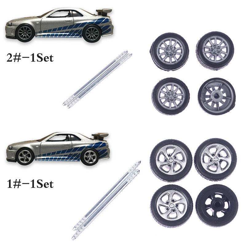 Rodas de liga leve com pneu de borracha, Modificar roda cena peças para Hotwheels com roda eixo modelo carro peças, Racing veículo brinquedos, 1: 64