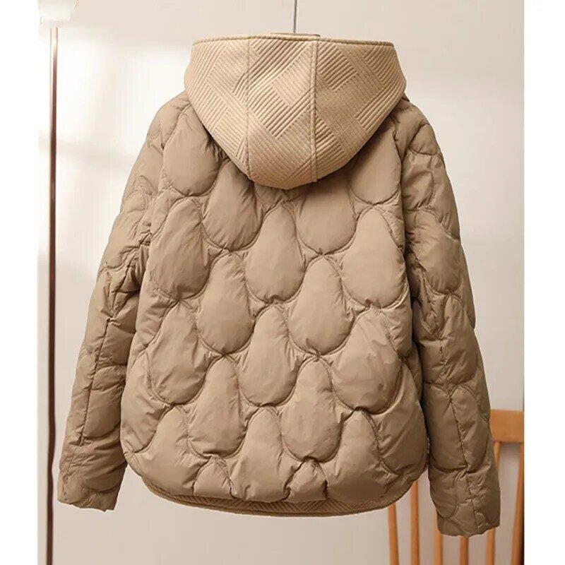 2024 New Winter Jacket Women Warm Parkas Female Fake Two-piece Long Sleeve Casual Cotton Padded Jacket Hooded Outwear Ladies