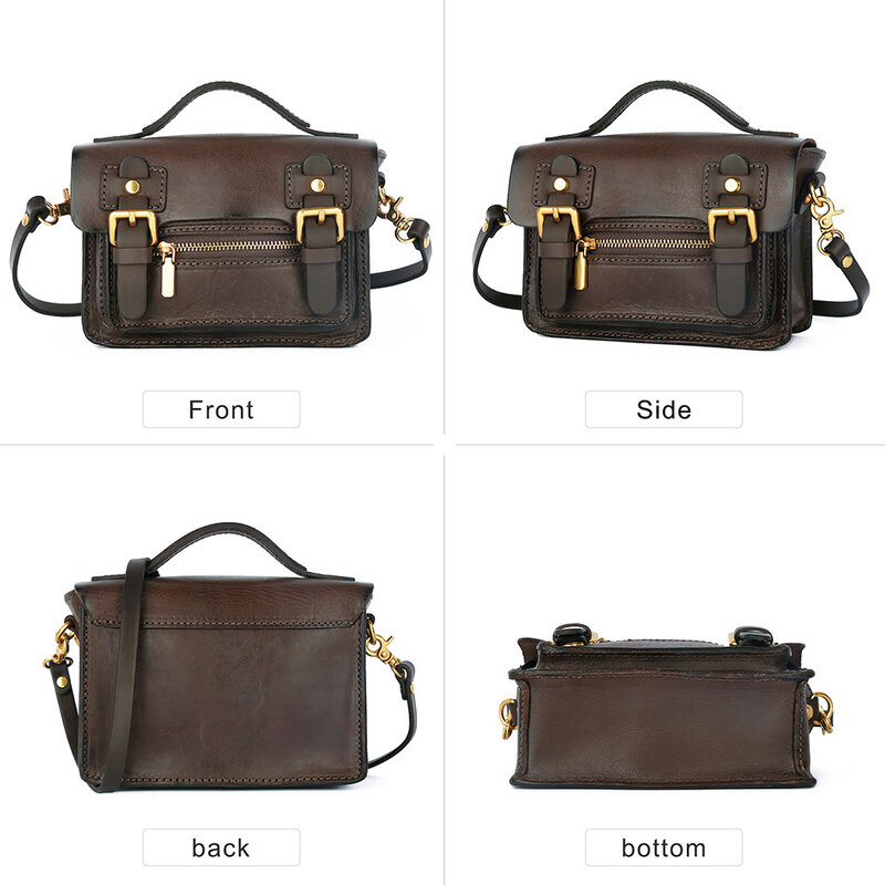 Genuine Leather Small Crossbody Bags for Women Mini Bag Causal Shoulder Luxury Handbags Female Fashion Purse Flap