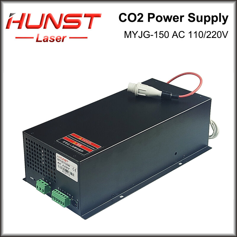 HUNST CO2 Laser Power Supply MYJG 150W Supports 110/220V Voltage and is Used for 130W 150W Laser Engraving and Cutting Machines.