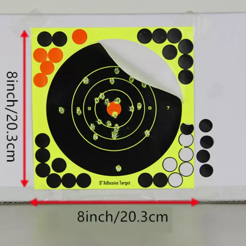 20 buah Target tembak berperekat untuk kegiatan ulang, stiker kertas menembak latihan berburu, aksesori berburu