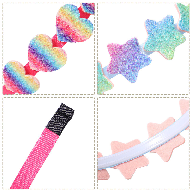 New Fashion Girls Glitter Hair Bands Cute Colors Hair Hoop Hairbands Lovely Bow Stars Headbands for Kids Gifts Hair Accessories