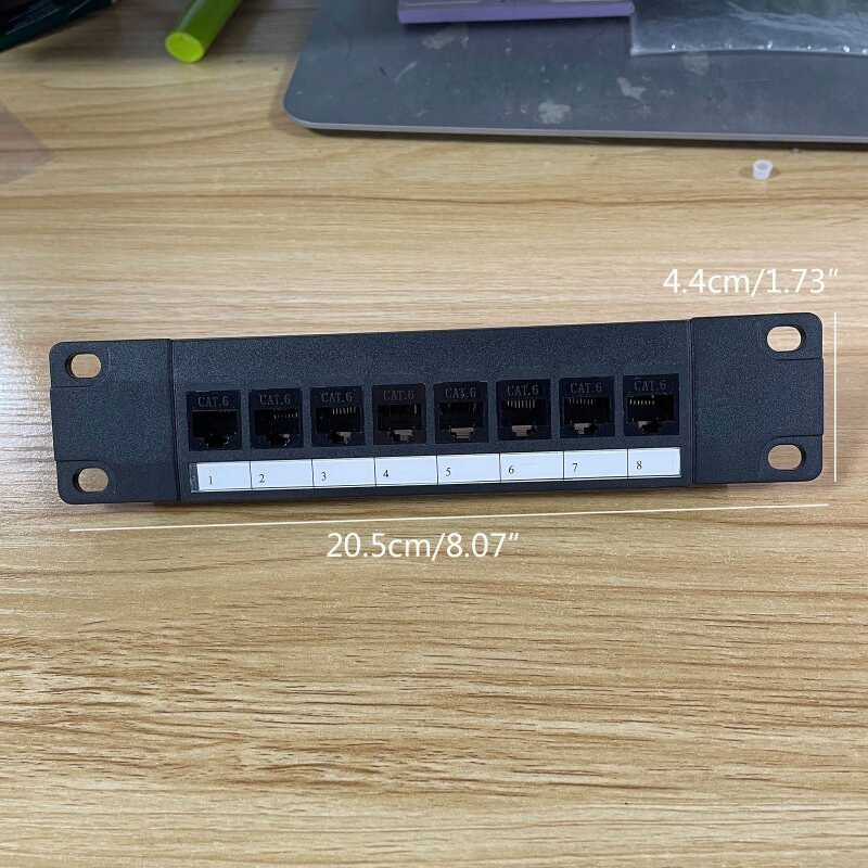 8 Port prosty CAT6 Panel krosowy RJ45 Adapter do kabla sieciowego gniazdo Keystone Ethernet rama dystrybucji nieuczciwych praktyk handlowych 19in