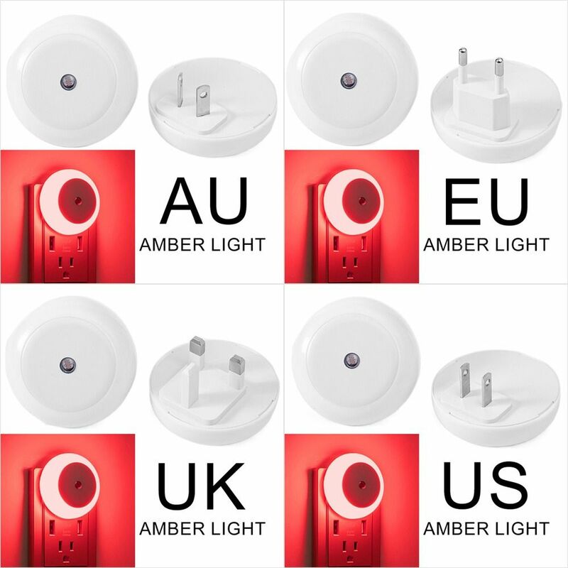 Energy Saving Socket Light para quarto, Indução LED Night Light, Luz de indução inteligente, Mobiliário vermelho