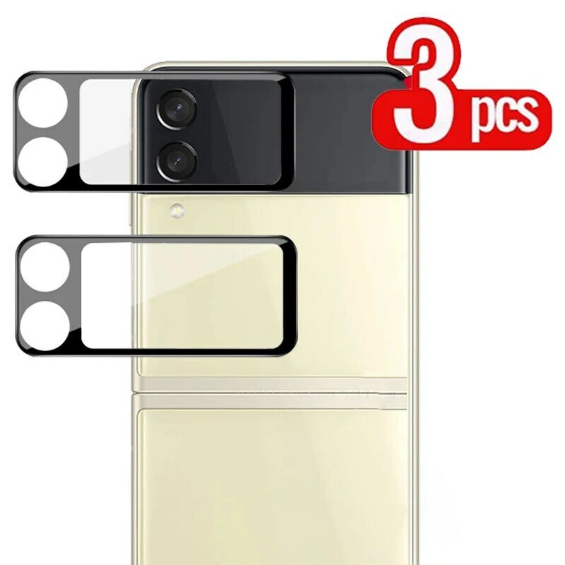 Protector de pantalla de cámara 3D para Samsung Galaxy Z Flip 4, película protectora trasera de cristal templado para Samsung Z Flip 4