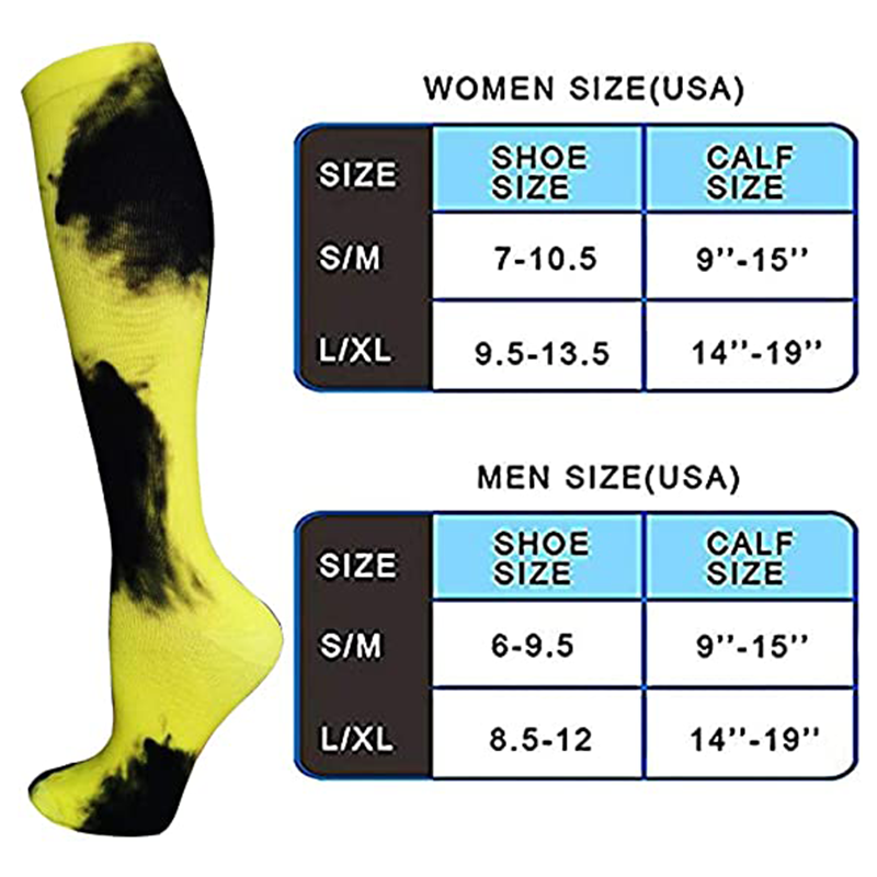 Compression Stockings Anti Friction Breathable Sports Socks Men Women Tie Dye Series Outdoor Running Basketball Bicycle New