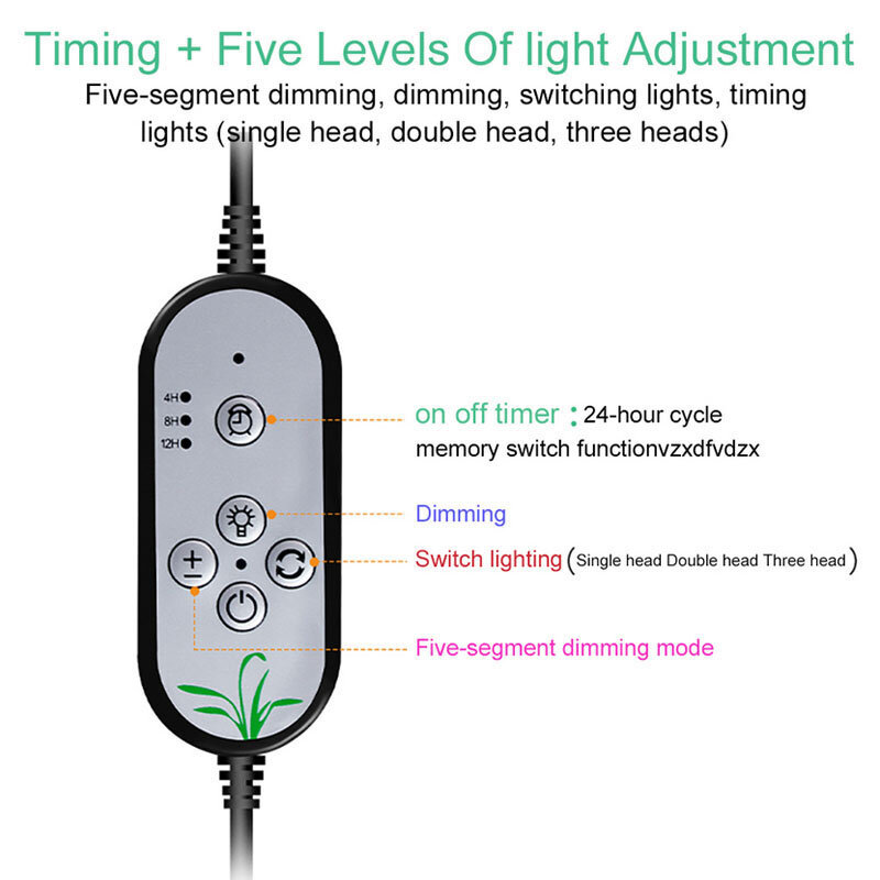 USB Timer LED Grow Light sunlight full spectrum cultivo plant flower growing Phytolamps deck Clip Phyto Lamps indoor greenhouse