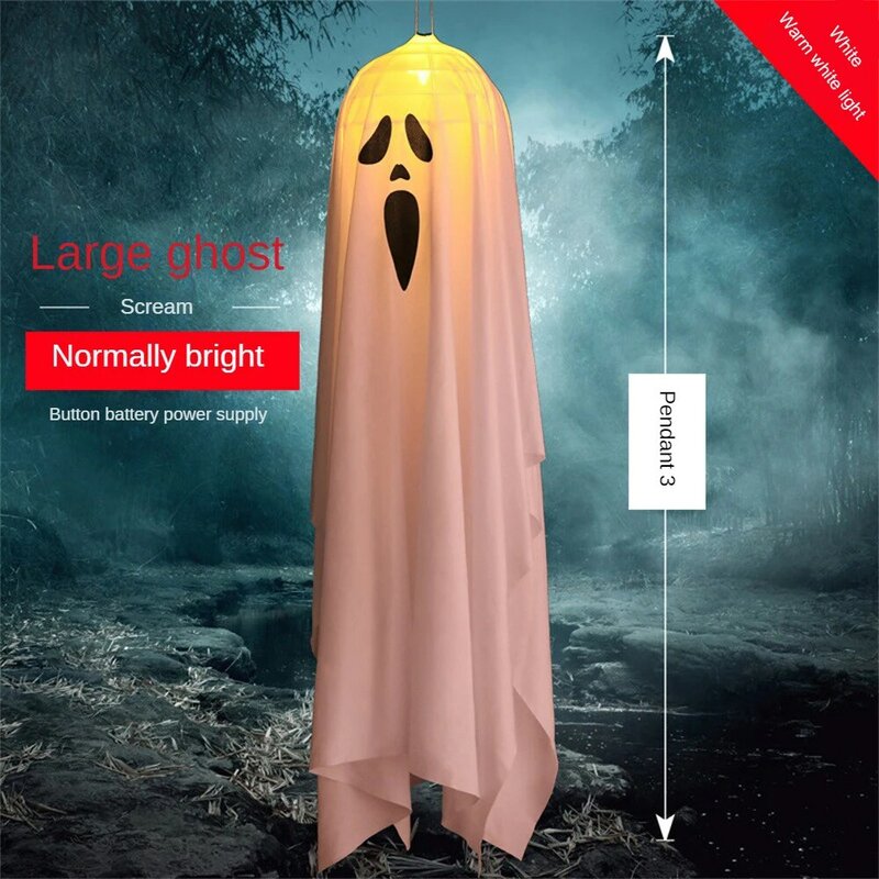 LED Halloween Hanging Ghost Lamps Chandelier Pumpkin Girl Night Light Atmosphere Lights Horror Ghost For Party Halloween Decor