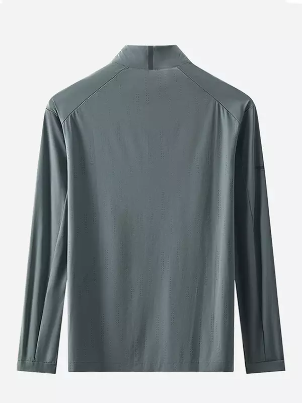 Letnie UPF 40 + odporne na UV męskie płaszcze z kołnierzem, oddychające, lekkie i cienkie, odzież chroniąca przed słońcem kurtki okazjonalne Plus rozmiar 8XL
