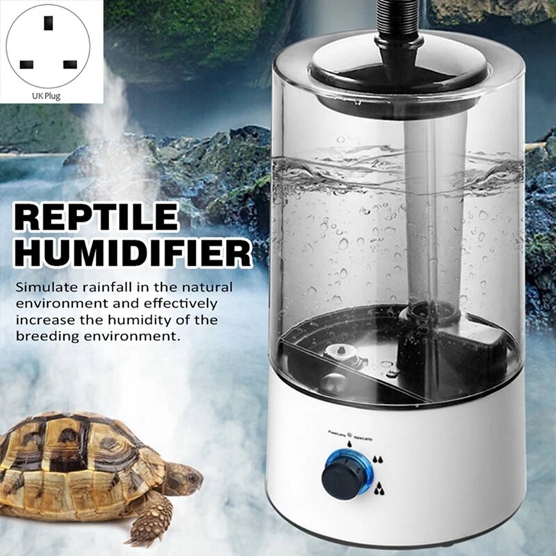 Humidificador de niebla para anfibios y reptiles, accesorio ajustable con manguera, nebulizador para reptiles, 4L