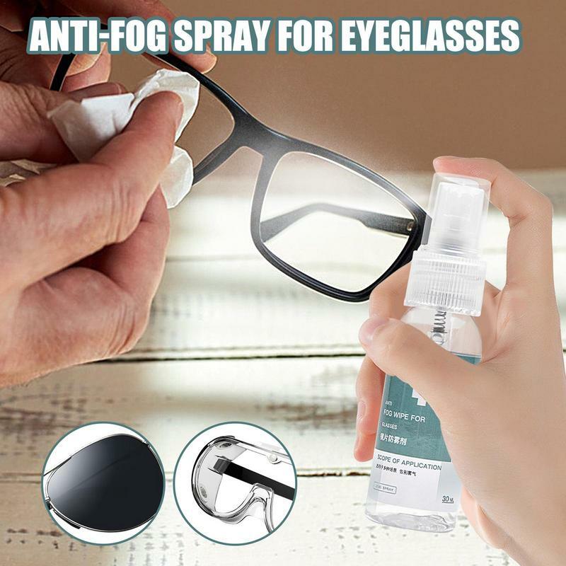 Espray antivaho para gafas de natación, limpiador de vidrio, agente antivaho, Limpiador de lentes, espray de larga duración, agente antivaho, vista clara, 30ml