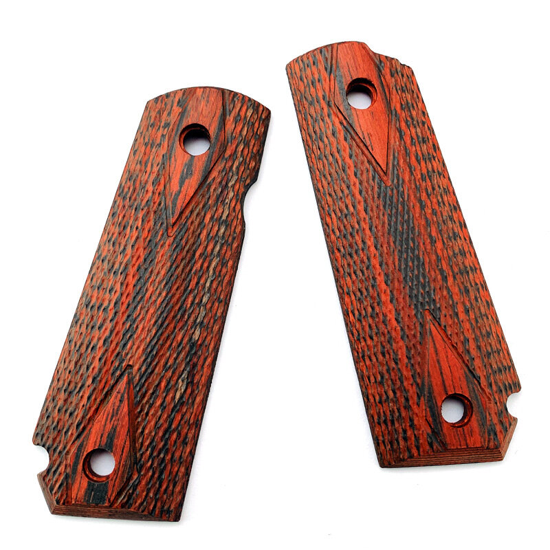 Een Paar Natuurlijke Redwood Handvat Schacht Antislip Patches Schalen Voor 1911 Grepen Cocobolo Wenge Diy