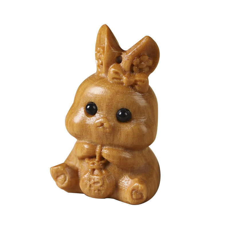 Mini A Set Zodiac Rabbit Wooden Crafts Gift Creative DIY Phone Chain/bag Ornaments Decoration Customized