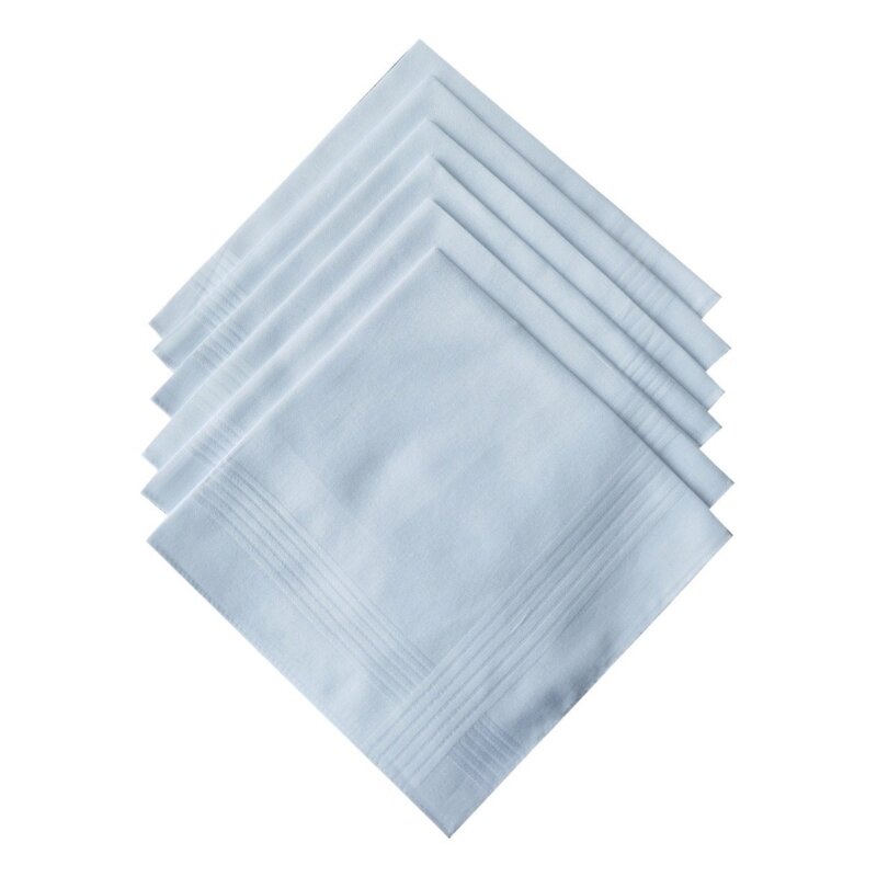Lenço masculino 40x40cm bandanas toalha absorção conjunto quadrado bolso 6 peças t8nb