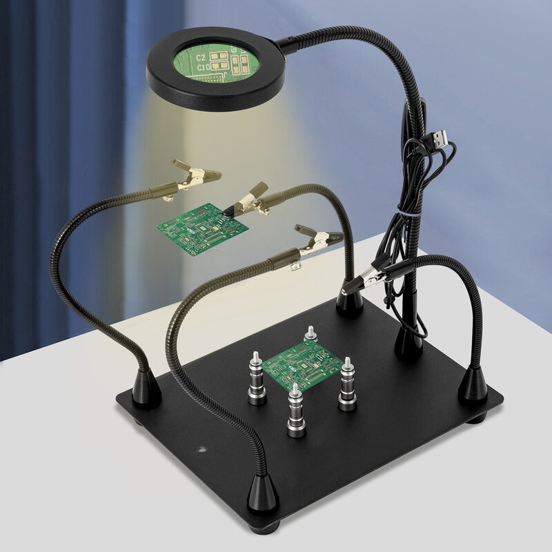 Stasiun solder tangan bantuan magnetik dengan dudukan papan sirkuit PCB magnetik alat klip kawat DHL DE US baru