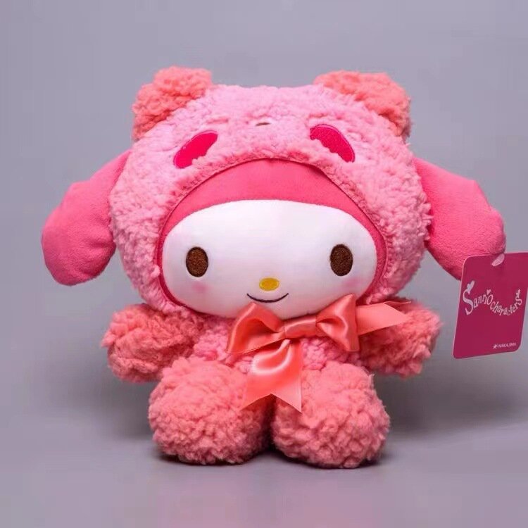 Sanrio-juguetes de Anime Sanriod Kawaii Kuromi Cinnamorol, animales de peluche suaves, muñeca de peluche, almohada, regalos para niños, 25Cm