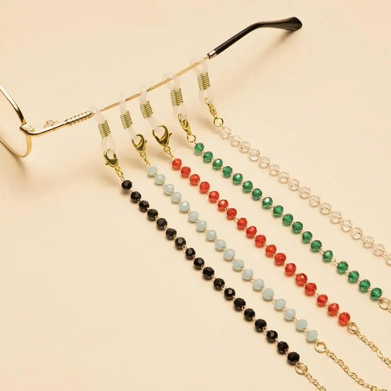 Fashion Women Men Glasses Chain Metal Crystal Beads Eyewear Holder Cord For Anti-Drop Reading Face-Mask Lanyard Sunglasses Chain
