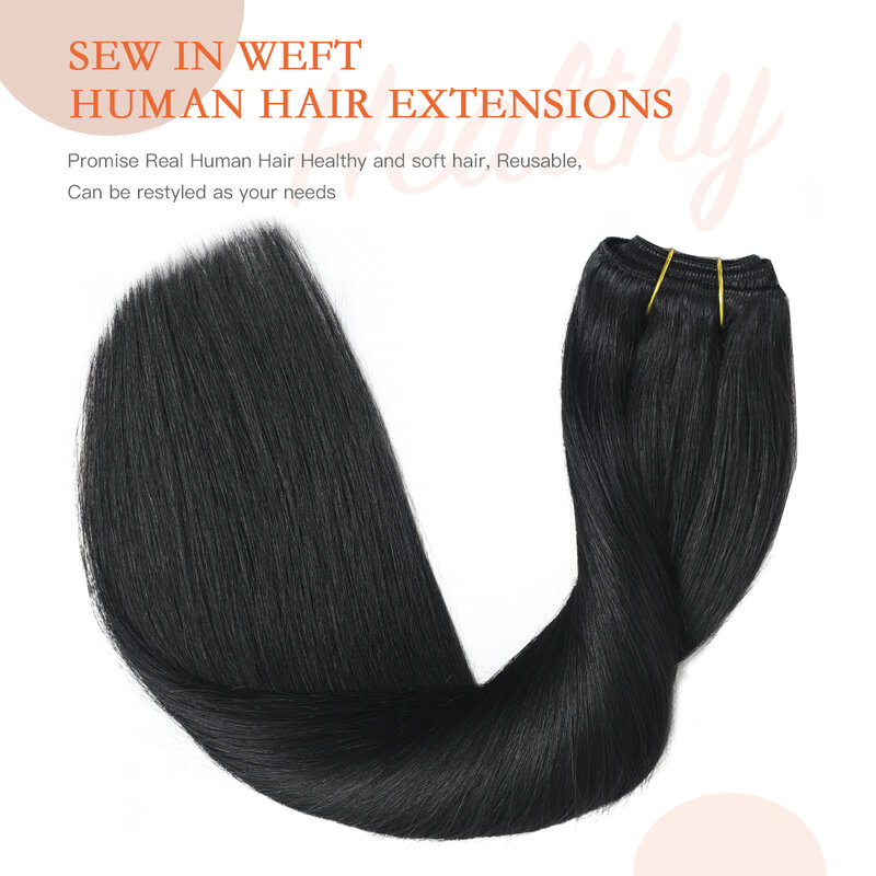 Xdhair-横糸の人間の髪の毛のエクステンション,手で結ばれた,本物の髪,ジェットブラック,脱毛剤80g, 100g