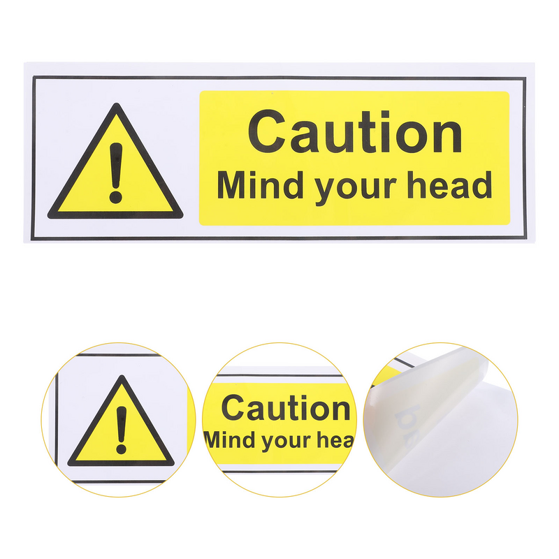 Mind Your Head Sign Sticker, pegatina de advertencia, pegatina de precaución, autoadhesiva