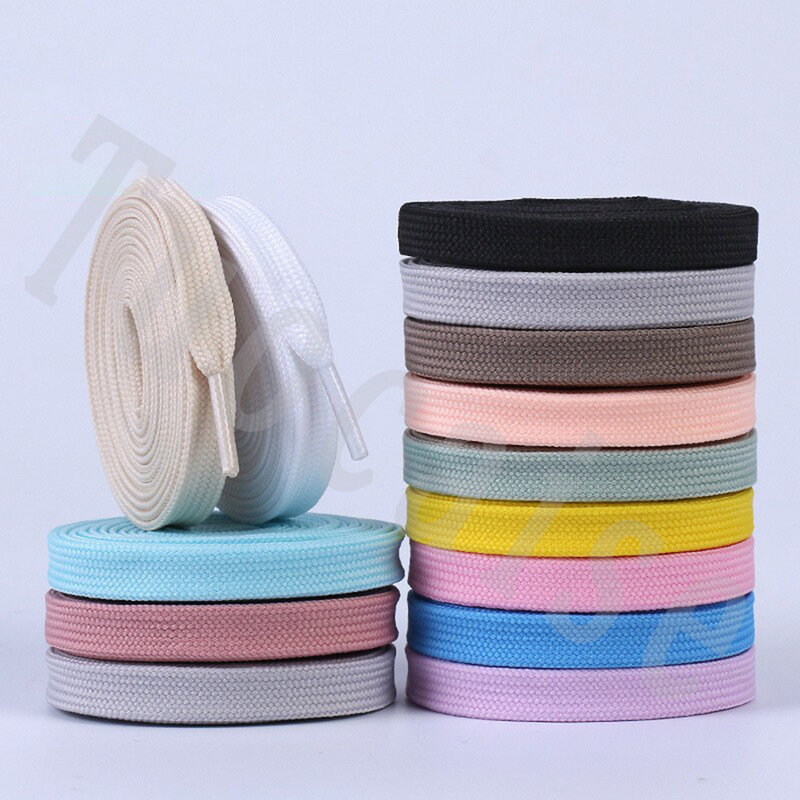1 Pair 10mm Wide Flat Shoelaces For Sport Shoes Shoelace for Sneakers/Runner Colorful Shoe Laces Replacement
