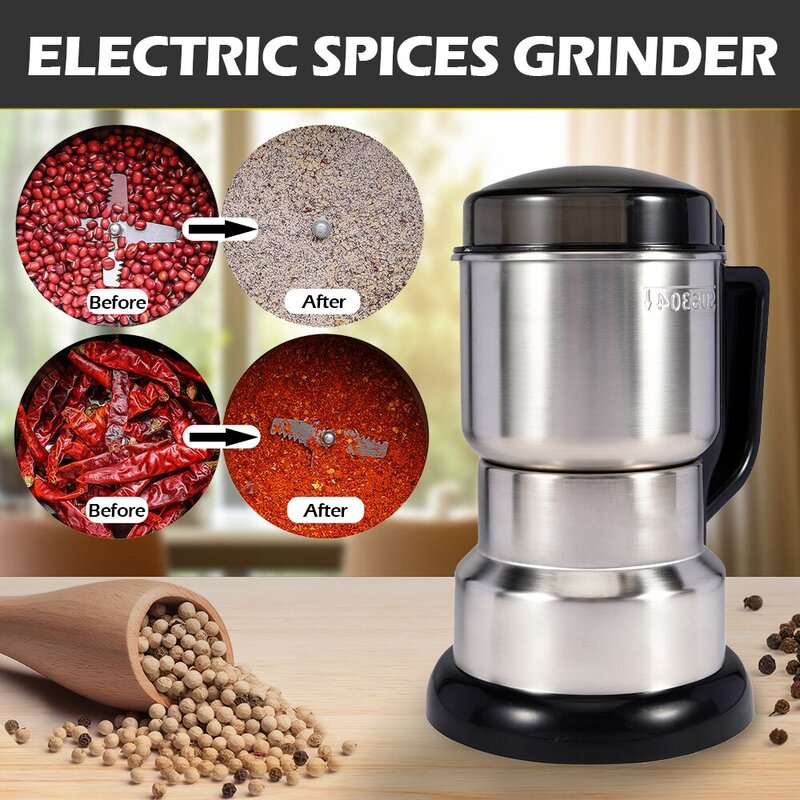 Moedor de café elétrico multifuncional de alta potência, máquina de cozinha para cereais, nozes, feijões, especiarias, grãos, casa