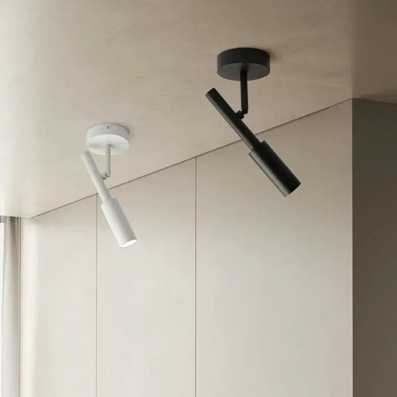 현대적인 LED 벽 램프, 블랙 화이트 회전 스포트라이트, 침대 옆 침실 서재 복도 계단 독서 조명 기구