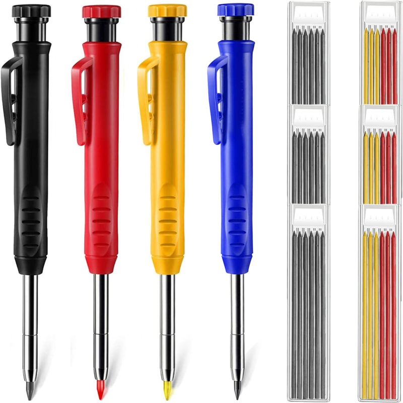 단단한 목수 기계식 연필, 목공 건축용 샤프너 포함, 긴 머리 목수 연필, 문구 용품, 신제품