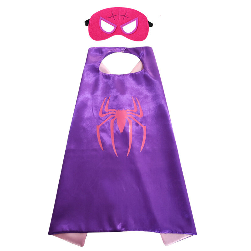 Superhero Capes For Kids 3-10 Year Anime Cosplay Cloak Mask Boys Cartoon Dress Up Costume Halloween Supplies Christmas Gifts