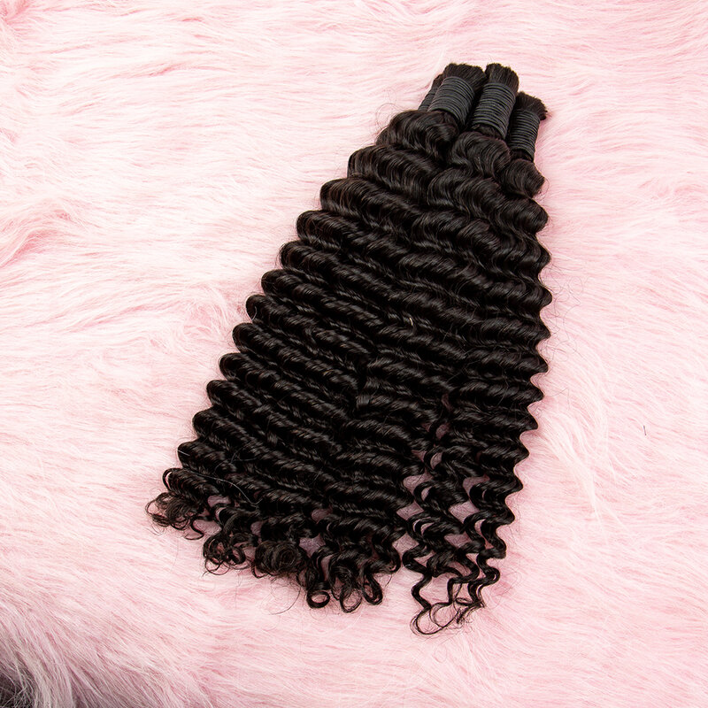 Натуральные черные человеческие волосы для наращивания без уточков, кудрявые девственные, стандартные для плетения