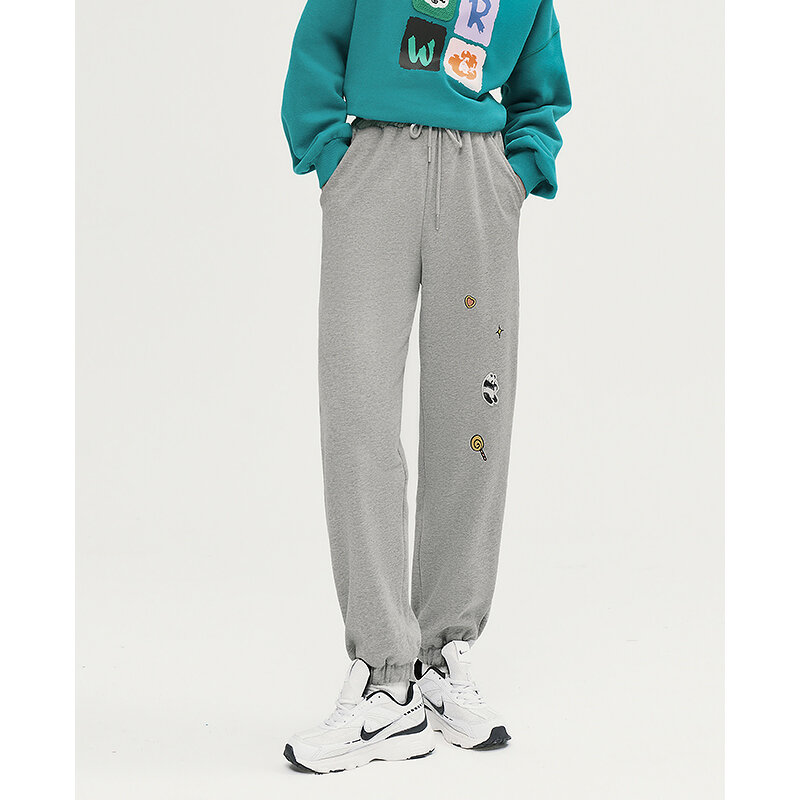 Toyouth ผู้หญิงขนแกะ Sweatpants 2022ฤดูใบไม้ร่วง Elastic เอวหลวมกางเกงขาทรงกระบอกรูปแบบพิมพ์ Casual Streetwear กางเกงกีฬา