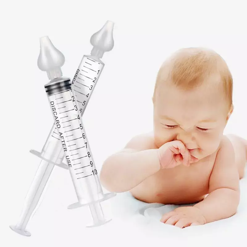 Tubo de aguja para limpieza de Nariz de bebé, aspirador Nasal para cuidado infantil, limpiador de rinitis de bebé, arandela Nasal, 10ML