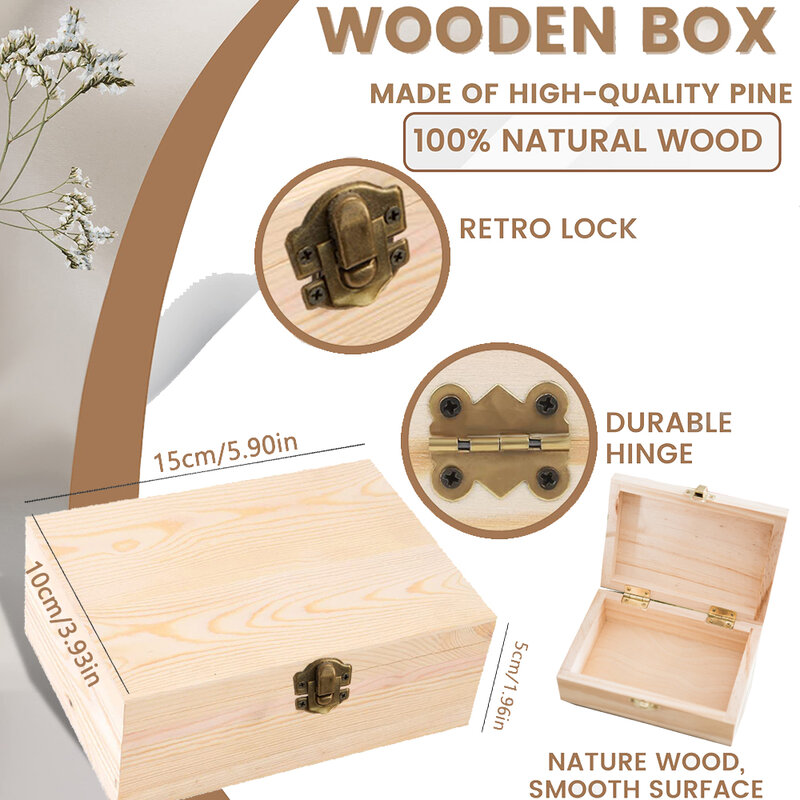 Caixa de memória de madeira personalizada para bebês Caixa animal floresta personalizada Presente do chuveiro recém-nascido Detalhes do nascimento infantil Presente de armazenamento do bebê